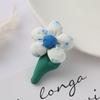 Pequenos acessórios de joias florais, broche de algodão com laço fofo, bolsa de chapéu com flor de tulipa, acessórios por atacado