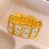 Pulsera de diamantes cuadrados, diseño elegante y moderno de la marca coreana Flu, pulsera delicada y con sentido de la moda, pulsera de celebridades de Internet, recién llegada para mujeres.