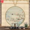 Nueva cortina de bambú china Zen de flores y pájaros, pantalla de elevación de persiana de fondo para sala de té, panel divisor, pintura colgante sin perforaciones, cortina decorativa