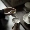 Juego de Tazas de Té de Cerámica Estilo Dinastías Tang y Song con Esmalte de Ceniza, Juego de Tazas de Té Pequeñas, Juego de Té Kung Fu, Taza de Degustación, Cuenco de Té de Cerámica con Posavasos