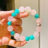 Pulsera de Contraste de Cristal en Polvo Natural de Madagascar y Piedra Tianhe de Plata 925