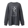 Sudadera Unisex con Estampado de Calavera de Halloween, Hombro, Manga Larga, Creativa, Hueso, Baile, Felpa, Cuello Redondo