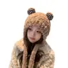 Novo Chapéu de Orelha de Pelúcia para Mulheres, Versátil de Tricô para Outono e Inverno, Grande Circunferência da Cabeça, Orelha Fofa, Proteção contra Frio, Chapéu Lei Feng