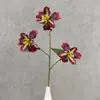 Nova flor de íris artificial com 3 cabeças, adequada para decoração de casa, exibição na sala de estar, adereços de fotografia de casamento e arranjos florais