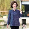Camisas de Algodón y Seda de Verano para Mujeres de Mediana Edad y Mayores, Tops de Talla Grande para Primavera y Otoño de Madres Mayores, Ropa para Abuelas, Camisas de Manga Larga para Esposas