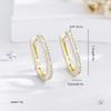 Comercio exterior Europa y Estados Unidos personalidad ins diamante circón chapado en 14K ovalados en forma de U aretes Amazon geométricos plateados aretes mujer