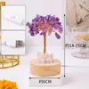 Árvore da Fortuna de Pedras de Cristal Naturais Luminária Noturna Cluster de Cristal Branco Brilhante Lâmpada USB de Cabeceira Árvore de Cristal para Casa e Escritório