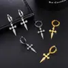 Pendientes de Cruz con Circonita Estilo Rock para Hombre, Pendientes de Lujo Ligero y Diseño Europeo y Americano de Alta Gama, Clips para Orejas de Mujer, Accesorios de Moda