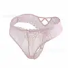 Ropa interior de mujer Tanga Sexy con Ribete de Encaje Transparente Hueco con Tiras Cruzadas Talla Grande Temu Transfronterizo