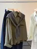 Conjunto de dos piezas para mujer, diseño estilo coreano, chal de punto, camisa de manga larga, nuevo otoño, corte holgado, top casual rejuvenecedor, moderno