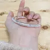 Pulsera Redonda de Lluvia de Meteoros Plateada para Mujer, Pulsera Minimalista de Joyería de Plata, Regalo para Novia, Venta al por Mayor