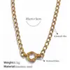 Pulseira de Moda Europeia e Americana Colar de Ouro 18K Corrente em Formato de O Colar de Cristal Pulseira de Pérola Colar de Zircônia Joias de Aço Inoxidável
