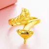 Anillo de Hada Zorro Chapado en Oro Vietnamita, Anillo de Animal, Joyería de Estilo Europeo, Anillo Duradero que no se Desvanece para Novia de Boda para Mujeres