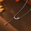 Bajo el Árbol Banyan Plata S925 Accesorios de Verano Collar Colgante de Borla de Estrella Luna Estilo Ins Pequeño Popular en Internet Cadena para Clavícula Explosión