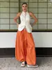 Pantalones Harem de Algodón Puro Transfronterizos Moda Callejera Casual Perezoso de Pierna Ancha Largos Otoño 2025 Pantalones Harem Sueltos para Mujer
