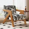 Silla Richard Estilo Chino Sofá Individual para Sala de Estar Silla de Sofá de Diseñador Balcón Retro Francés Ocio Silla de Sofá de Madera Maciza