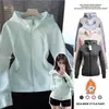 Chamarra sudadera ajustada, simple y elegante, para mujer, perfecta para primavera y otoño, versátil, con línea de hombro regular, cintura ceñida y corte ajustado, adecuada como cárdigan deportivo o sudadera con capucha