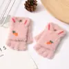 Guantes Calientes de Pollo de Dibujos Animados para Bebé Otoño e Invierno A prueba de Frío Engrosados Lindos para Niños y Niñas de Cinco Dedos Medio Dedo Tapa Abatible