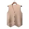 Chaleco cárdigan de punto de un solo botón para hombre de otoño e invierno, chaleco interior de lana de color liso, suéter sin mangas para hombre de negocios
