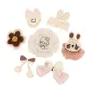 Malla Fresca Lazo Lindo Gatito Conejo Pegatinas de Tela Hecho a Mano DIY Accesorios Medias Zapatos y Sombreros para Niños Accesorios