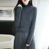 Suéter de Punto Fino con Cuello Alto y Mangas Largas para Mujer, Bloque de Color, Ajuste Holgado, Camisa Base Superior, Nuevo Otoño/Invierno 2026
