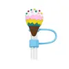 [Helado] Barra Fiesta Silicona Tapa Popote Transfronterizo Dibujos Animados Creativo Tapón Polvo Popote Reutilizable