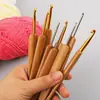 Venda Direta da Fábrica Bambu Carbonizado Artesanal DIY Ferramentas de Crochê Bolsas para Bonecas Chapéus Ferramentas de Crochê Crochê para Iniciantes