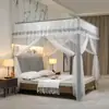 Fuanna mosquitera para el hogar anti-mosquitos verano mosquitera de piso dormitorio de princesa soporte verano encriptación malla tienda de piso