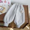 Calças esportivas femininas para bebês, outono e inverno, estilo ocidental, calças casuais com forro de lã para bebês, estilo coreano, roupa externa, inverno, calças infantis grossas