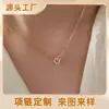 Colar de Moda com Zircônia Duplamente Ligada Vendido Quente Transfronteiriço Corrente Banhada a Ouro Vazado Alto Padrão Luxo Leve Acessórios Personalizados para Mulheres