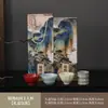 Cinco Hornos Famosos Ciudad Prohibida Cultural y Creativo Taza de Té Kung Fu Juego de Té Caja de Regalo Taza Maestra de Hogar de Gama Alta China para Regalos a Ancianos