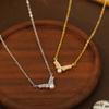 Collar de Plata S925 Bajo el Árbol Banyan Lujo Ligero en Forma de V Diamante Perla para Mujer Sensación de Alta Gama Elegante Francés Nuevo Moderno Cadena para Clavícula