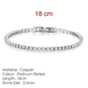 Pulsera de cristal de fila única con diamantes completos de 2,5 mm para mujer, con incrustaciones de circonita redonda 3A, pulsera de tenis apilada, venta al por mayor