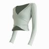 23023 outono novo yoga manga longa sobrecamisa nylon tecido nu confortável roupas fitness uma geração de cabelo