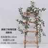 Arame artificial rosa rattan bloco enrolamento tubo de teto homem de rattan decoração pendurado na parede rosa falso fábrica atacadista