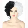 Fábrica en stock Peluca COS Bruja Blanca y Negra Europea y Americana Kuila Peluca Europea y Americana para Mujer de Seda de Alta Temperatura Tocado