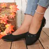 Zapatos de mujer de talla grande para comercio exterior transfronterizo, otoño 2026, nuevos, de tacón grueso, punta redonda, casuales y cómodos, zapatos negros de corte bajo