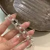 Galaxia de Encaje~Pulsera Tejida Vintage de Cristal Dorado Café Hueco para Mujer, Brazalete y Anillo Exquisitos de Alta Gama con Sentido del Estilo