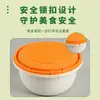 Caja de Almuerzo Desechable Engrosada de Gama Alta con Candado, Caja para Llevar Imprimible con Candado, Caja Redonda a Prueba de Fugas para Entrega, Sin Derrames