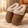 Pantuflas cálidas de algodón para mujer, nuevo estilo 2026, pantuflas de interior de invierno para parejas, de suela gruesa, antideslizantes, de felpa y extra gruesas. También disponible para hombres
