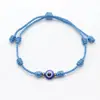 Europa y Estados Unidos pulsera de mano tejida con cordón de siete nudos ojo de diablo de personalidad transfronteriza popular pulsera azul de amistad regalo de joyería festiva