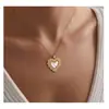 Amazon Transfronterizo Nuevo Collar Dorado Redondo de Rosa Moda para Niñas Elegante Temperamento Estilo Mid-Century Cadena para la Clavícula