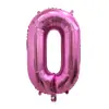 Versión americana Blanco digital flotante vacío globo de película de aluminio 32 pulgadas Rojo Rosa digital globo 0-9 cuerpo delgado decoración de globos al por mayor