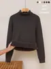 Suéter de Malha Modal para Homens, Gola Alta, Novo Pulôver Liso Outono/Inverno, Camada Base Leve para Negócios Roupas Masculinas