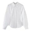 Atacado Nova coleção outono 2026: Camisa feminina de manga comprida, justa, com colarinho, estilo europeu e americano. 7095
