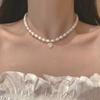 Collar de perlas barrocas de agua dulce Love para mujer, de verano, ligero, lujoso, estilo dulce y moderno, cadena de clavícula, accesorios nuevos 2023