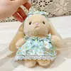 Ip Autêntico Coelho Wendy Estilo Pastoral Saia Longa Pingente de Pelúcia Chaveiro Fofo Boneca Máquina de Bonecas Presente