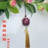 Colgante para Coche de Arena Púrpura Dorada de Alto Contenido, Colgante de Loto de Cinabrio, Joyería con Colgante de Cinabrio, Colgante para Bolso del Año del Zodiaco al por Mayor