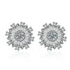 925 agulha de prata simples doce brilhante zircão brincos coringa brincos femininos girassol brincos de zircão feminino atacado