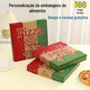 Caixa de papel Kraft de caixa de alimentos personalizada Caixa de pizza transfronteiriça personalizada Caixa de máquina voadora de cozimento ambiental personalizada Caixa de embalagem personalizada